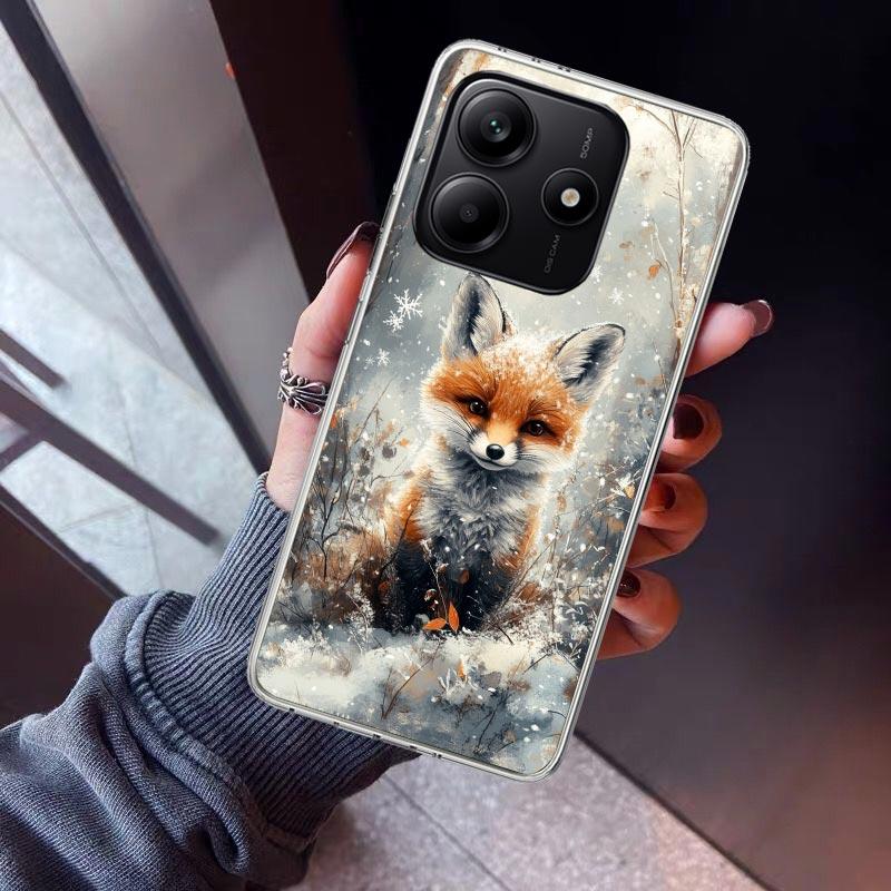 Animal Fox Phone Case For Xiaomi Redmi Note 10 11 12 13 14 15 Pro Plus 11S 12S 14S 11T 11E 10S Soft TPU Back Cover Redmi Note 14
