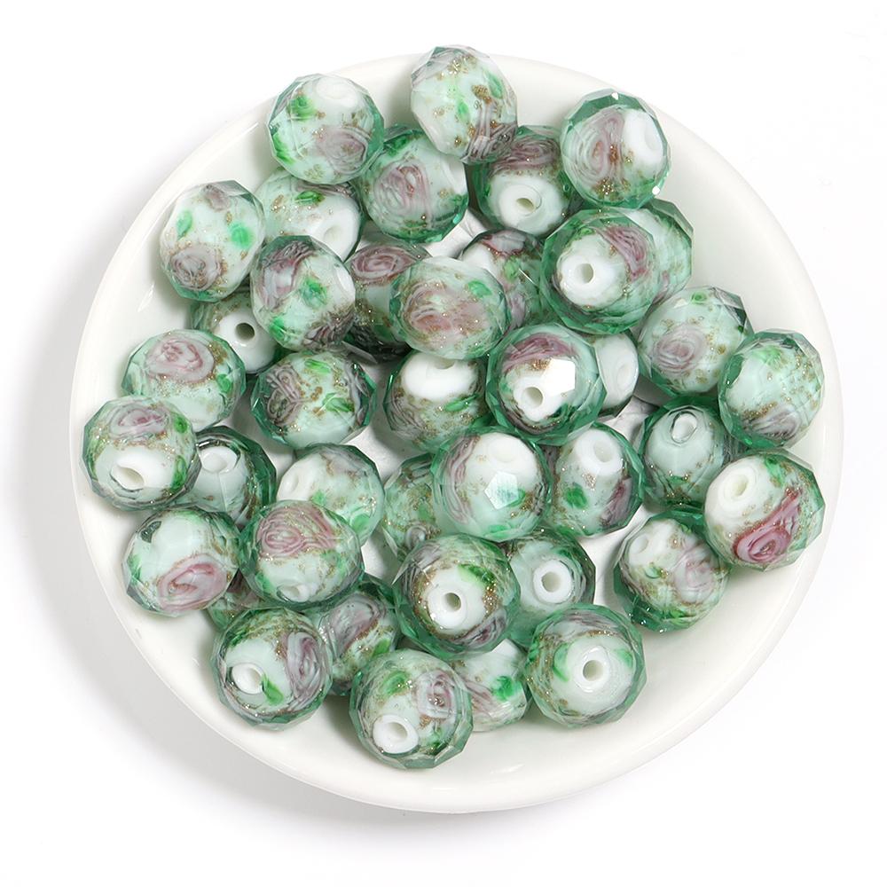 10 Stück 8 10 12mm Lampwork Abakusperlen Bunte geschliffene Kristallglasperlen Für DIY Bastelarmbänder Ohrringe Schmuckzubehör