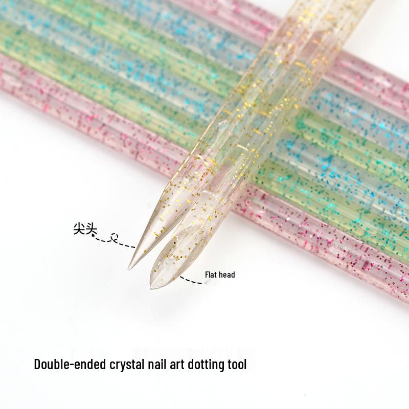 Dual-Ended Crystal Nail Tool: Pointed & Flat for Nail Art and Removal