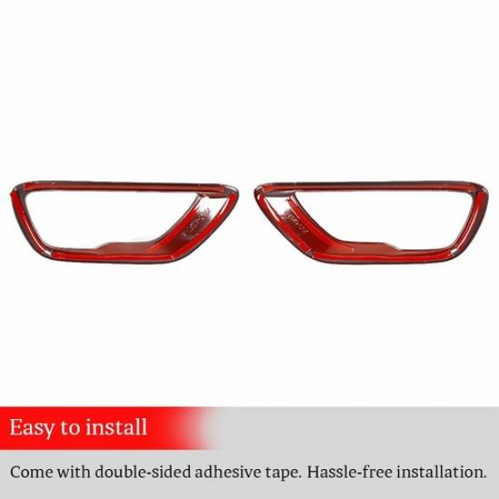 Red Front Fog Light Cover Fog Lamp Frame Trim For Jeep Grand Cherokee 2018+ ABS