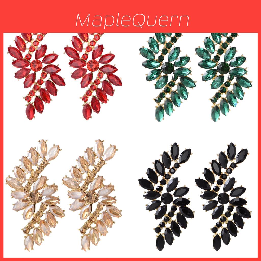 Fashion Geometric Crystal Drop Earrings For Women With Alloy Material Elegant Evening Jewelry
