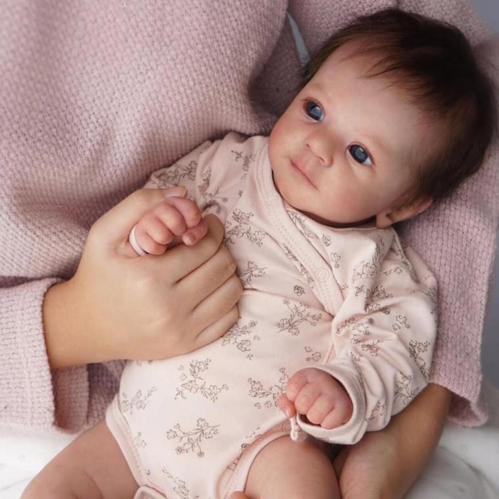 BZDOLL 45 CM 18inch Cloth Body Sweet Reborn Baby Doll Toy For Girl Lifelike Handmade Birthday Gift Newborn Babies Girl Play House Dress Up Doll