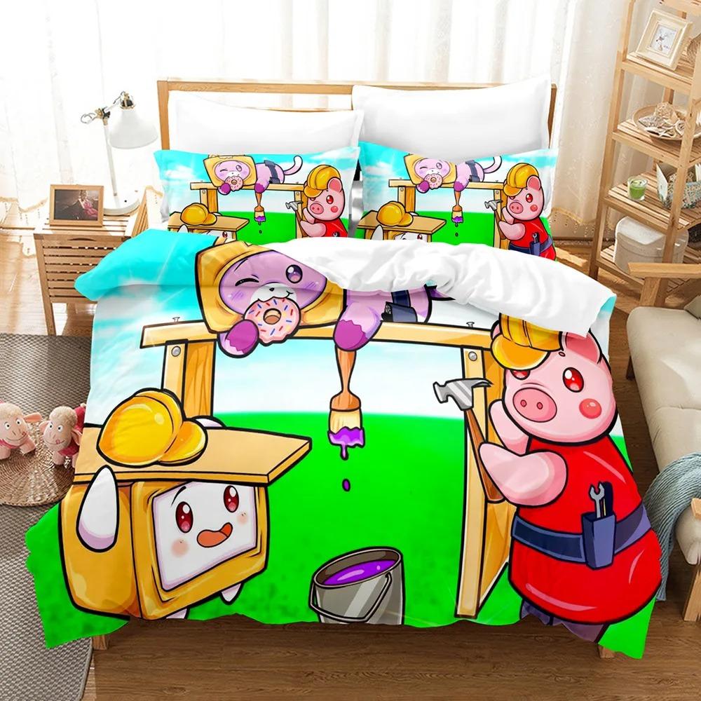 Comforter Animated Movie Lankybox Bedding Set For Bedroom Soft Modern S Comefortable Kids And