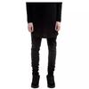 Men's 2017 Slim Fit Stretch Ripped Black Motorcycle Jeans