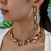 Women's Personalized Leopard Print Chain Earring & Necklace Set - European American Street Style