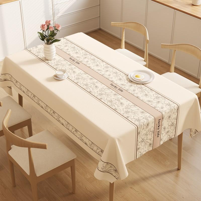 Waterproof Oil-Resistant Heatproof PVC Tablecloth Dining Table Coffee Long Rectangle Easy Clean Modern Minimalist