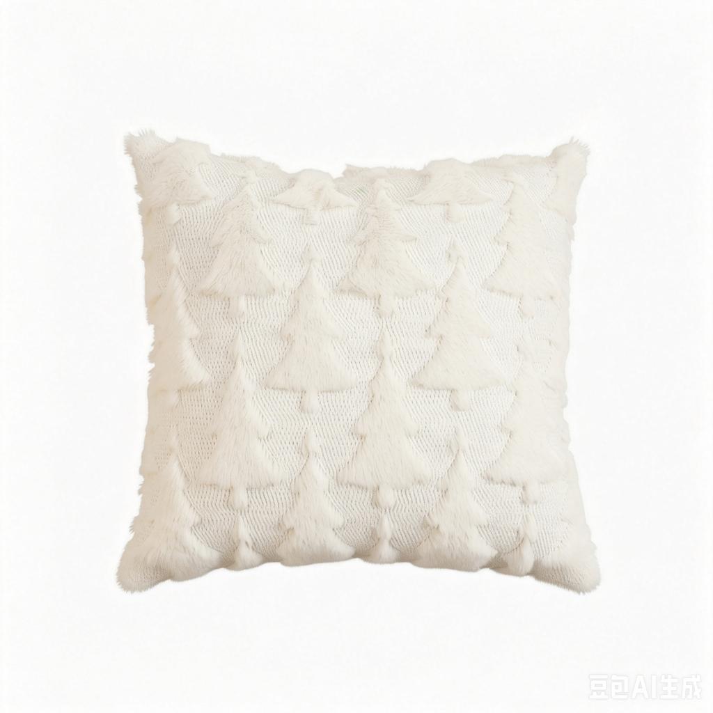 Christmas Tree Cover 45*45 Cm Plush Quilted Embroidered Decorative Throw Case for Couch Sofa Bedroom Living Room Decor (Without Insert)