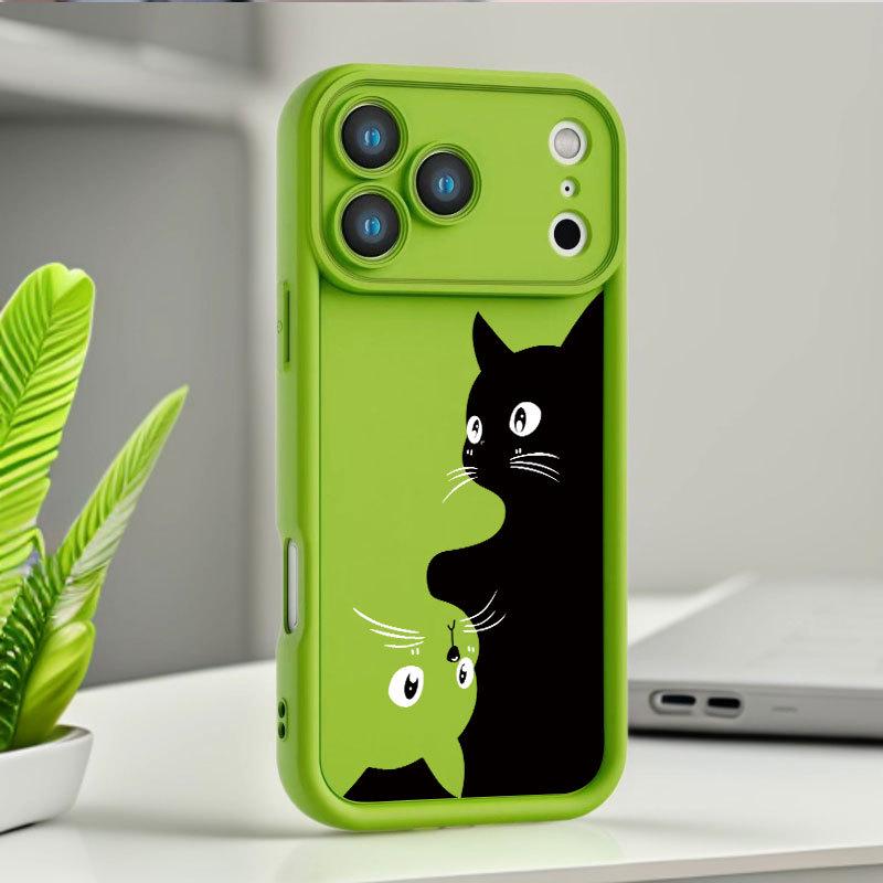 Dual-Color Kitten Phone Case for iPhone 13 to 17 Pro Max - Cute and Stylish Design