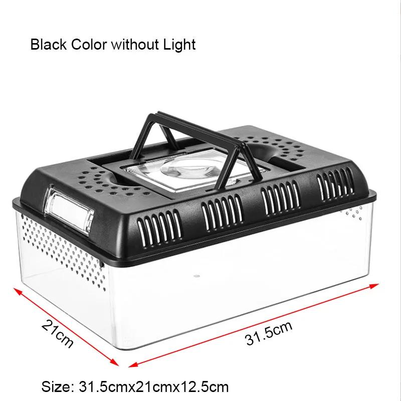 

Outdoor Reptile Pet Breeding Box Crawling Pet Feeding Box Lizard Silkworm Scorpion Beetle Insect Box Pet House Acrylic Cage чёрный