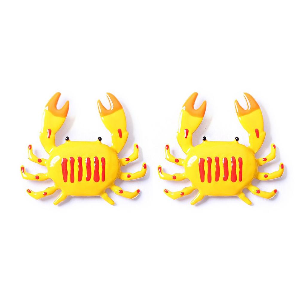 ZA Summer Vacation Atmosphere Alloy Dripping Oil Crab Stud Earrings Travel Vitality Versatile Ocean Style Woman