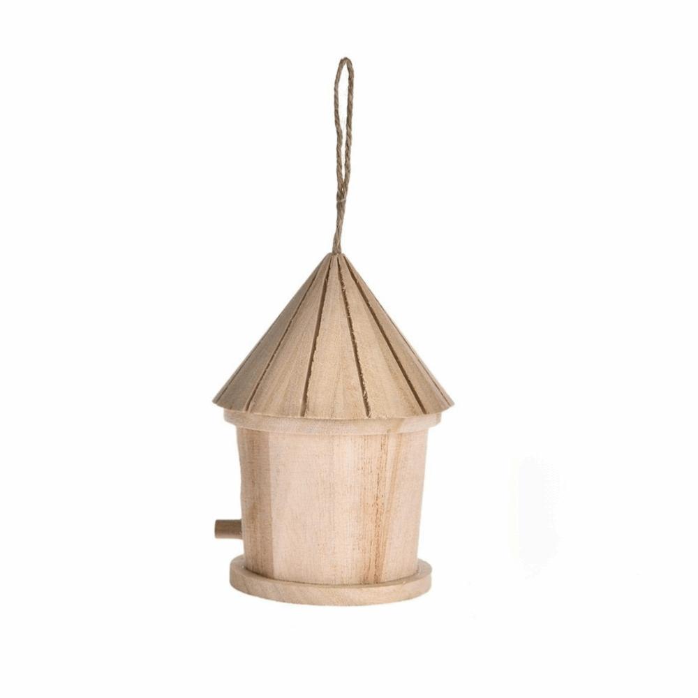 Hanging Design Hanging Bird House Wood Wooden Bird Nest Handmade Wooden Bird Cage Outdoor