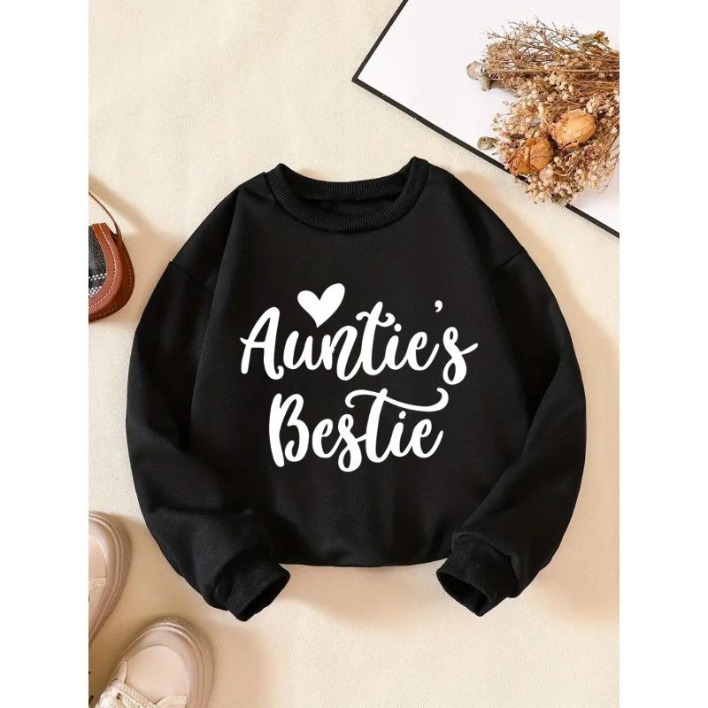 Kids SweatshirtCreative Letter Pattern Stylish Casual Round-Neck Sweatshirt, Perfect for Everyday Parties, Vacations, And Gifts