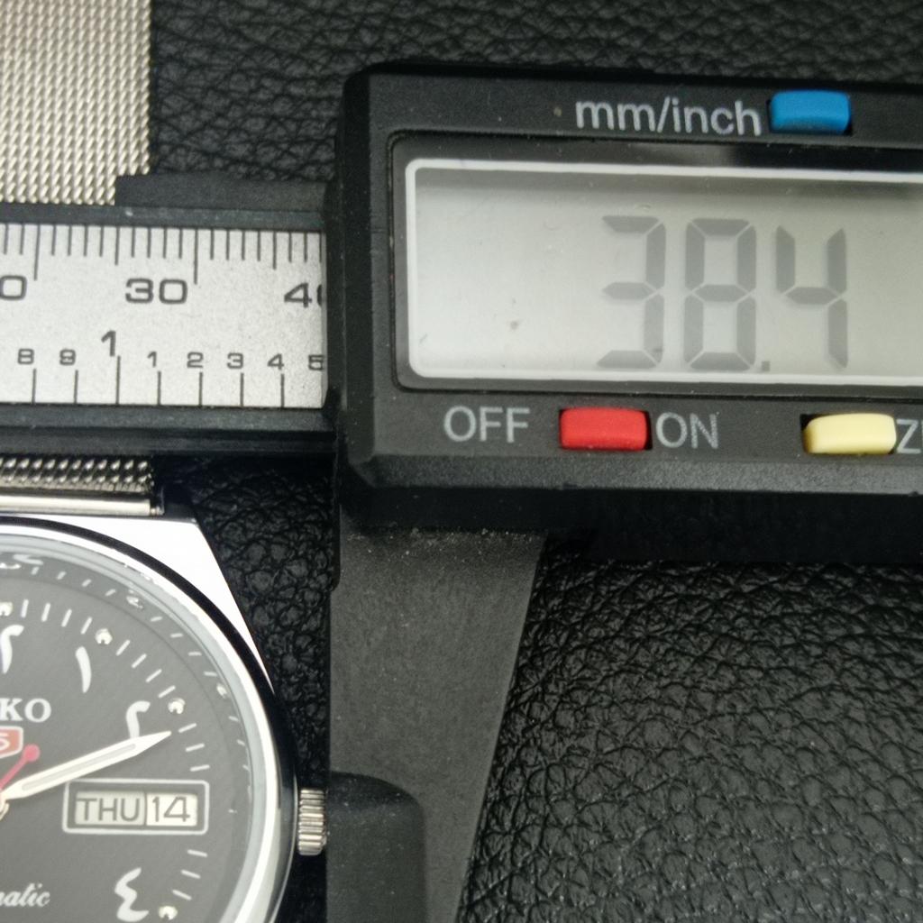 VINTAGE REFURBISHED SEIKO 5 AUTOMATIC 6309A JAPAN MENS BLACK WATCH a442571-1