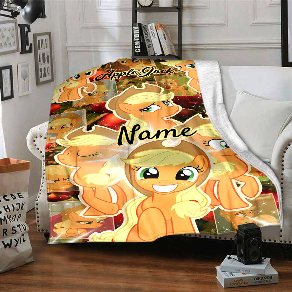 Little Pony (17) Personalized Text Blanket Lightweight Personalized Blanket Comfortable Suitable for Home Decor Office Living Room Office Chair