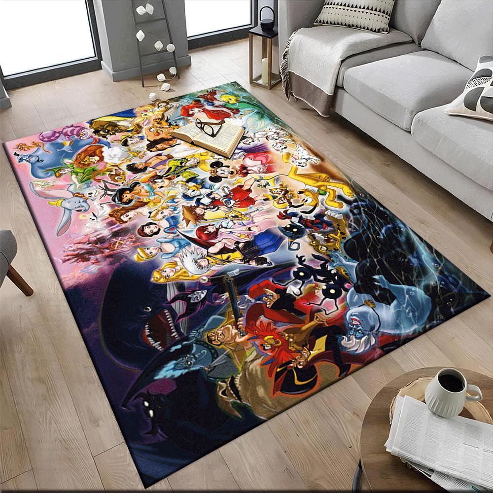 1pc Mickey Mouse and Minnie Carpet Area Rug, Bedroom, and Playroom Durable, Stain-Resistant, and Easy To Clean, Living Room