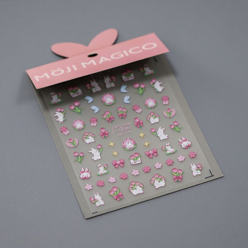 

Qiji Rabbit Tulip Three-Dimensional Relief Nail Sticker Waterproof Nail Sticker Decorative Sticker Ornament Mn274 275 MN274