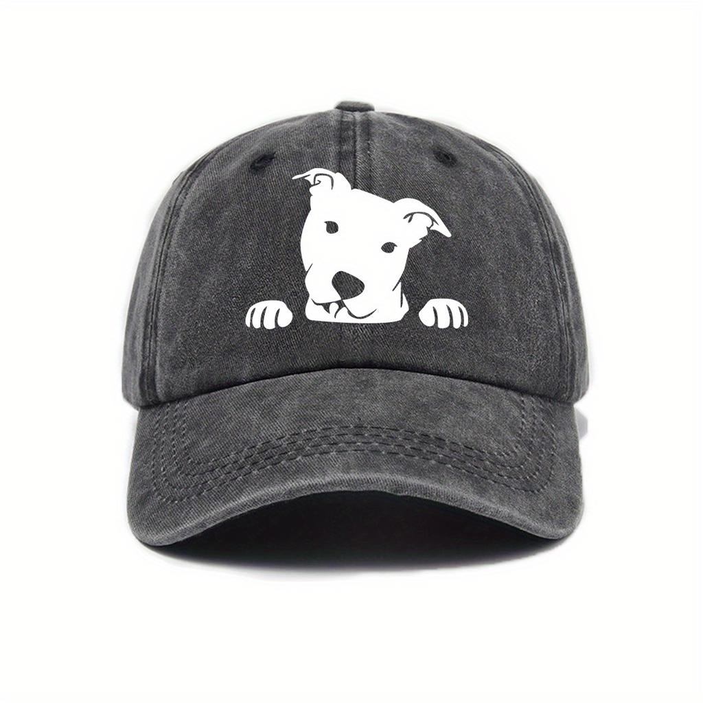 Cute dog print adjustable baseball cap for men and women, daily casual wear, outdoor travel, sun shading duckbill cap