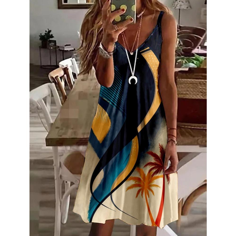 Robe débardeur élégante pour femme, nouvelle collection printemps-été avec imprimé