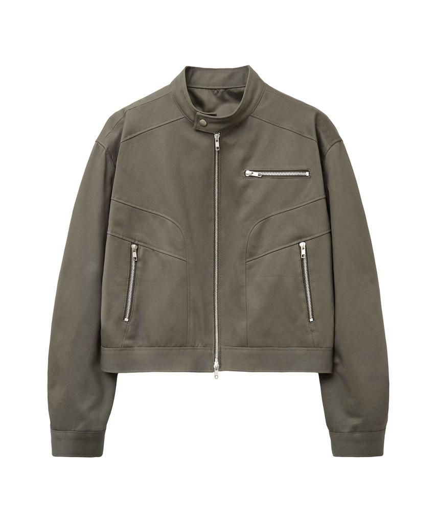 Sperone Hyphen Crop Dash Jacket (Khaki Grey)