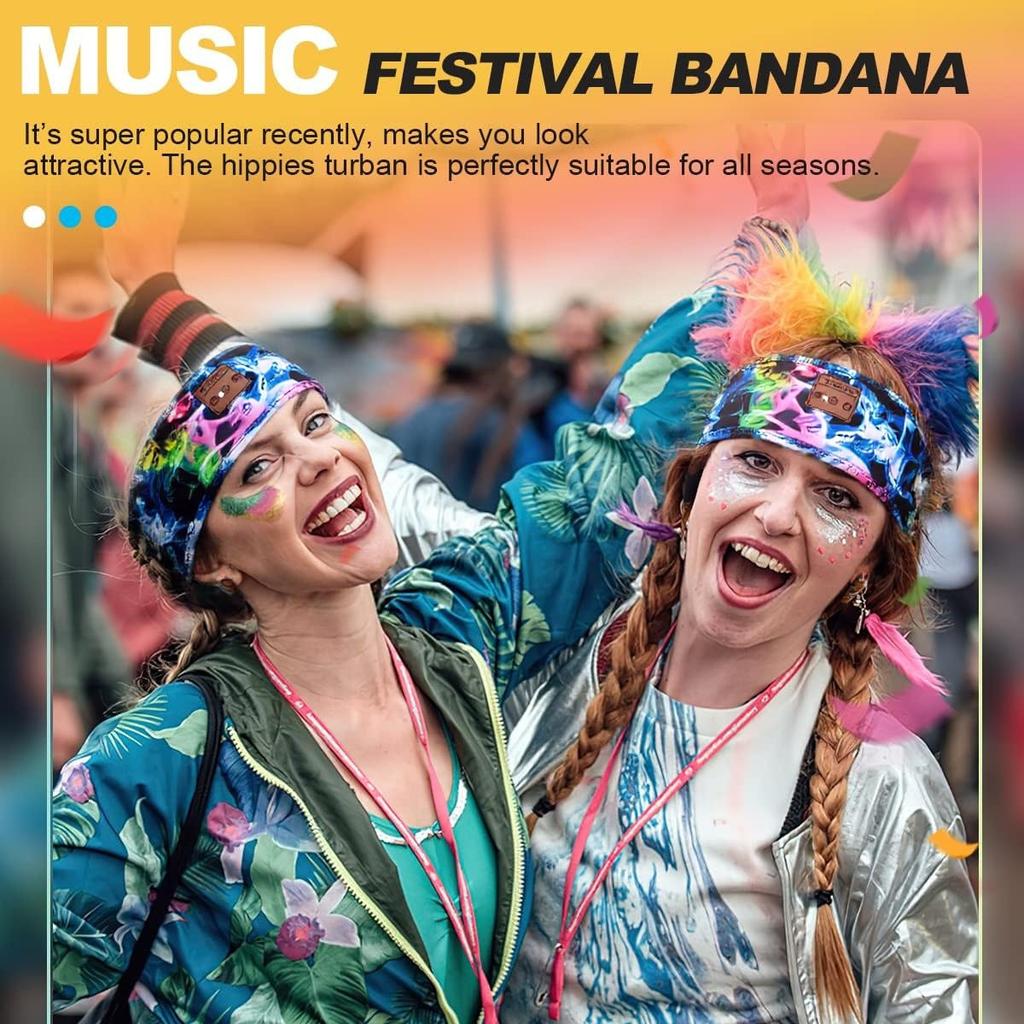 Dazzling Colors Wireless Bluetooth Headband Earphones Sports Headphones Elastic Headband Music Sleeping Mask Bluetooth Headset