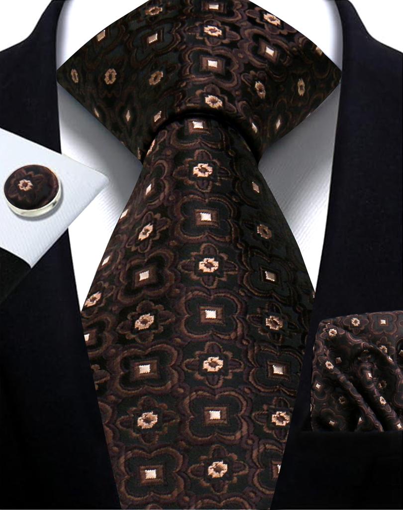 Mens Tie Paisley Jacquard Woven 8Cm Formal Business Wedding Necktie Pocket Square Set Suit Cravat High Quality Handmade Gravata