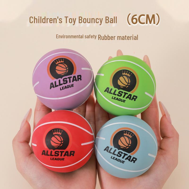 6cm Mini High Elastic Rubber Ball for Kids - Grip & Bounce Football/Basketball for Kindergarten