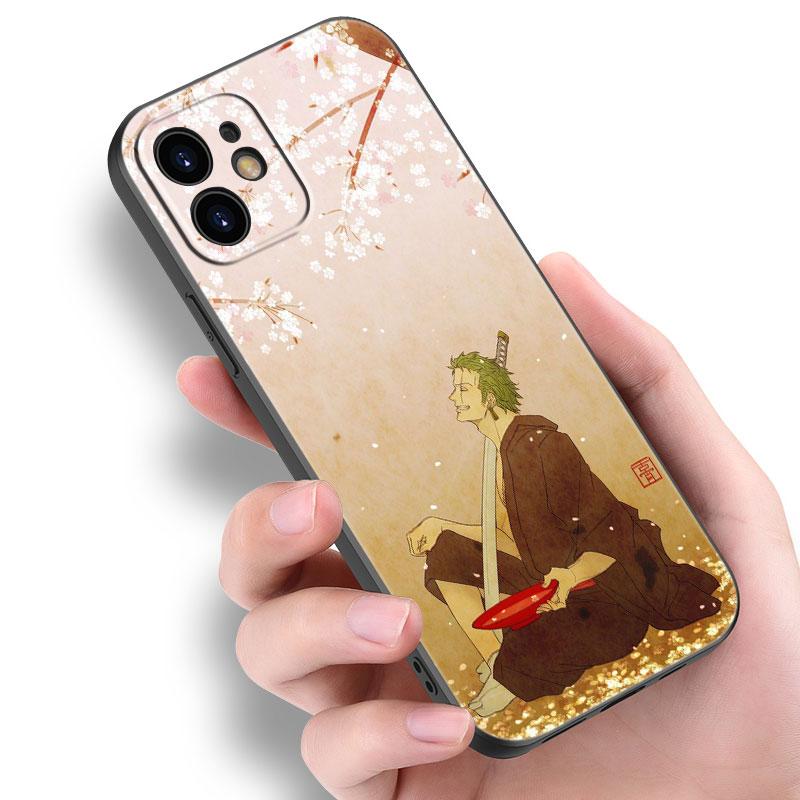 Anime Roronoa Zoro Handyhülle für Apple iPhone 14 13 12 Mini 11 Pro Max 7 8 XR X XS 7 8 Plus SE 2020 2022 Schwarze Softcover