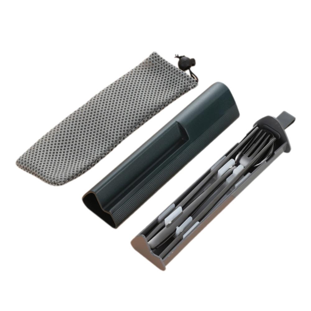 3Pcs/Set Pull-out Design 304 Stainless Steel Tableware Set Spoons Chopsticks Cutlery Set  Worker