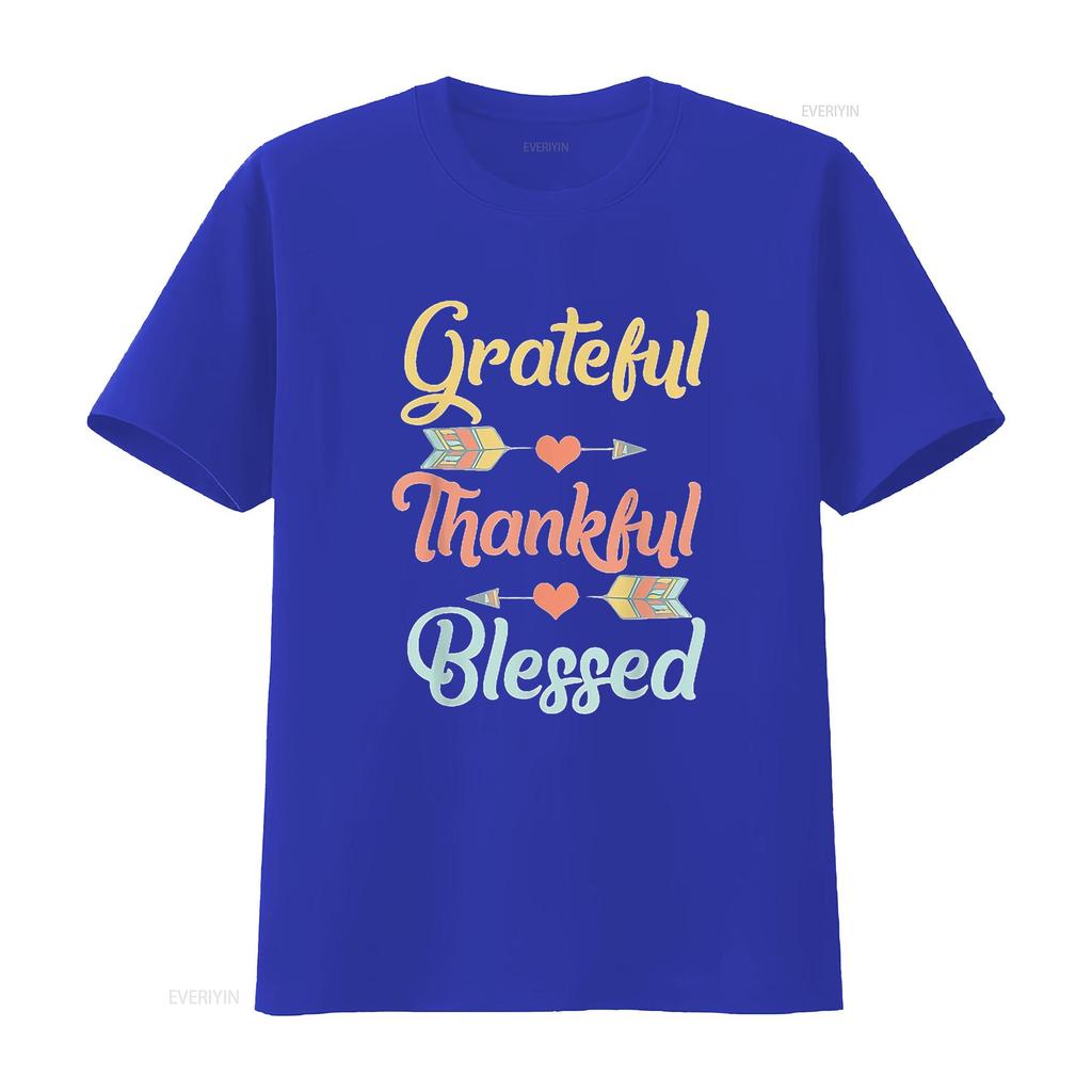 Womens Grateful Thankful Blessed T Shirt Cool Thanksgiving Day Black 2X Large vintage Washed streetwear Comfortable homme