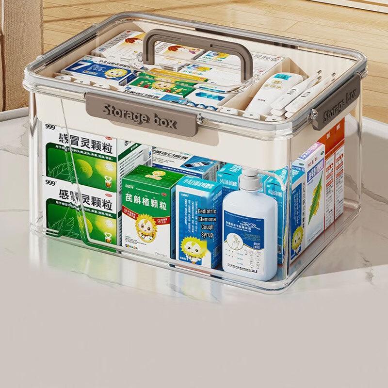 Transparent Double-Layer Family Medicine Storage Box