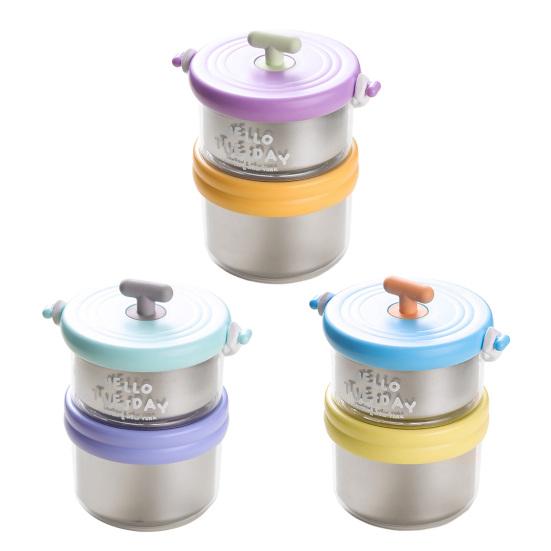 Mehrschichtige Brotdose Edelstahl Isoliert Bento Box mit herausnehmbarem Fach Auslaufsicher Tragbar Tragbarer Essensbehälter für Büro Fitnessstudio Picknick Reisen