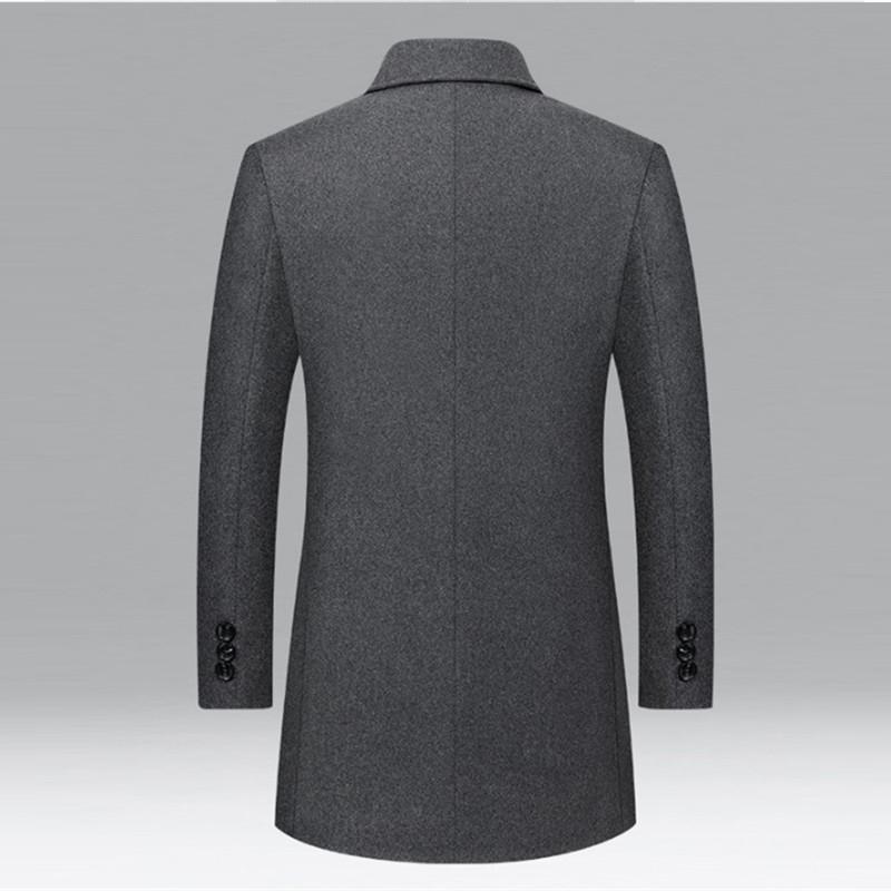 Autumn Winter Men Lapel Business Casual Trench Coats Long Jackets Overcoats Male Trench Coats Man Woolen Blends Coats