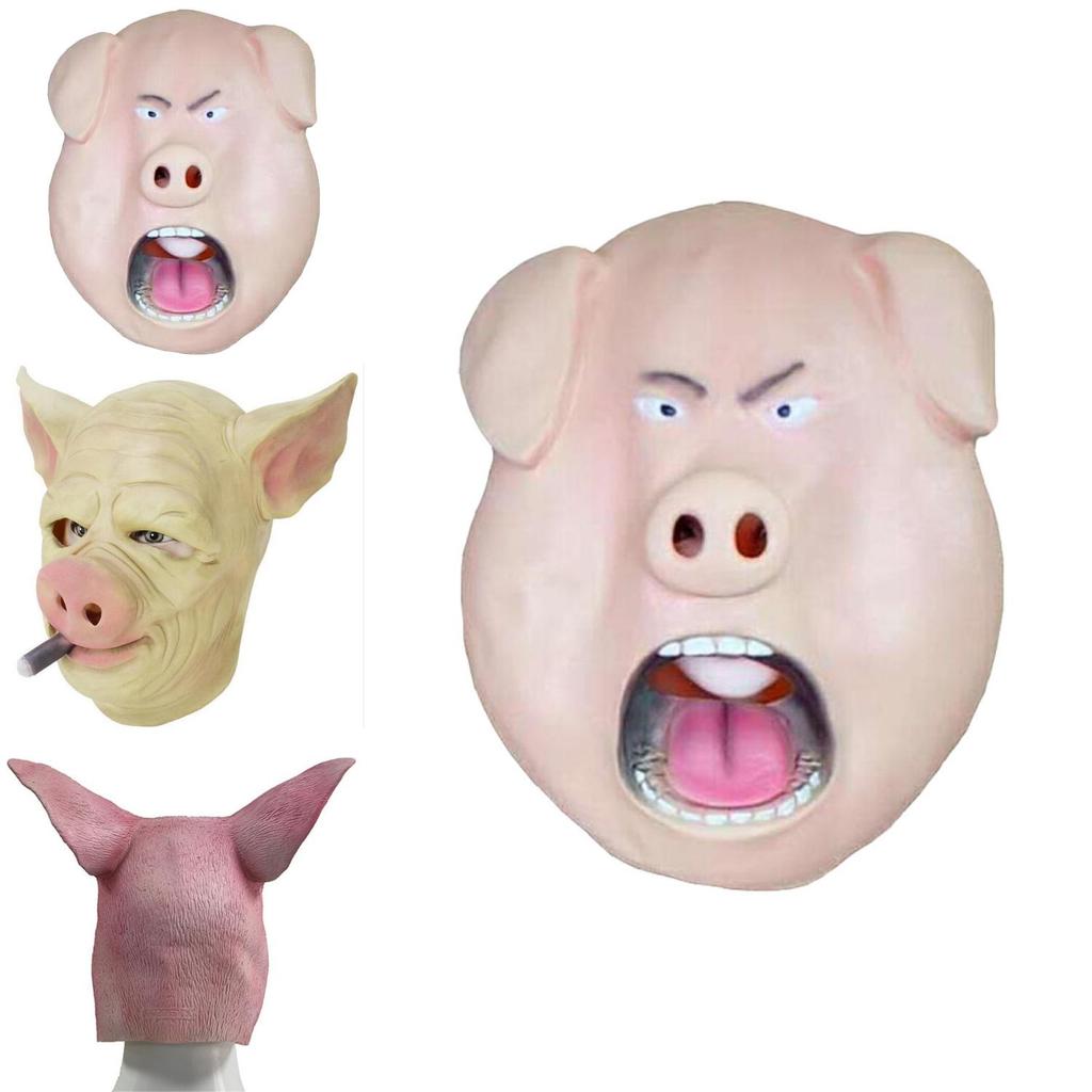 Masque de Cochon Dessin Animé Latex Drôle Accessoire de Costume d'Halloween Pour Cosplay et Fête