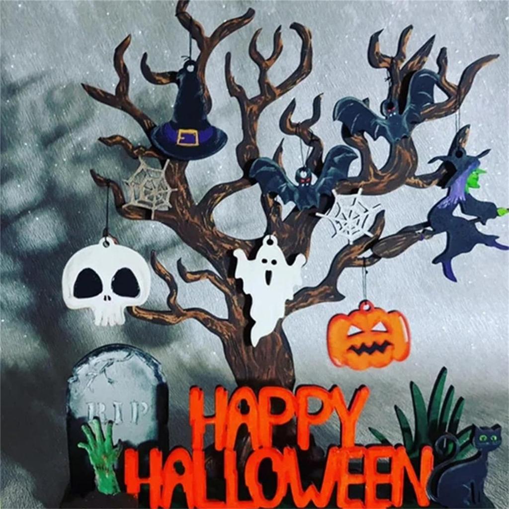 Halloween Decorations Evil Tree Pumpkin Tabletop Holiday Village For Parties And Events Home ( 25X28cm)