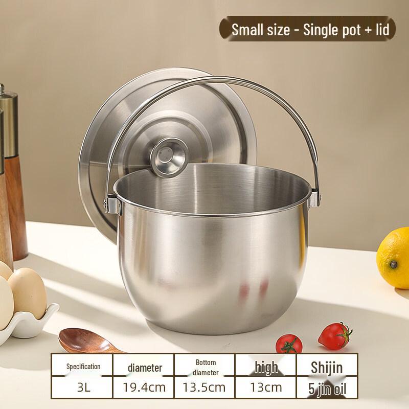 AndiTai Stainless Steel Lard Container with Handle & Lid