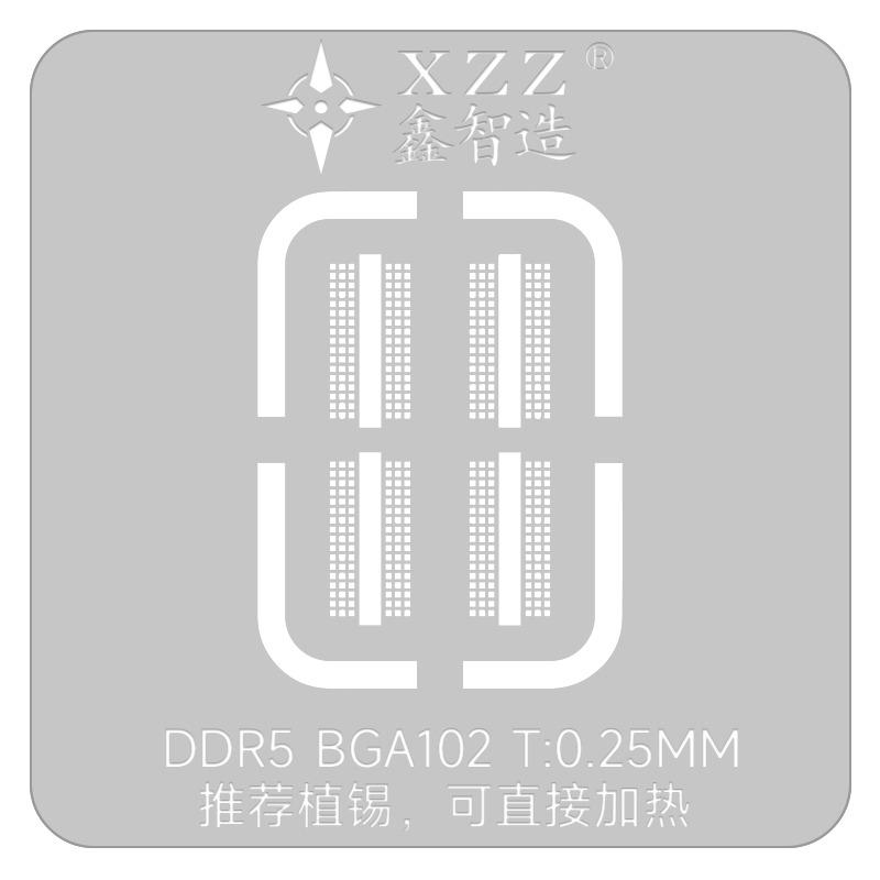 

XZZ Precision Reballing Stencil for DDR5 Memory chip BGA102 BGA106 Direct heating Tin planting platform