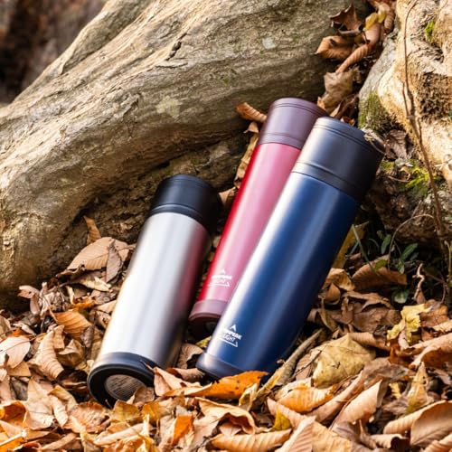 Atlas 750ml Ultra-Insulated Water Bottle, Lightweight, with Insulated Cup, Stainless Steel, Perfect for Camping, Outdoor Activities, Mountaineering, a