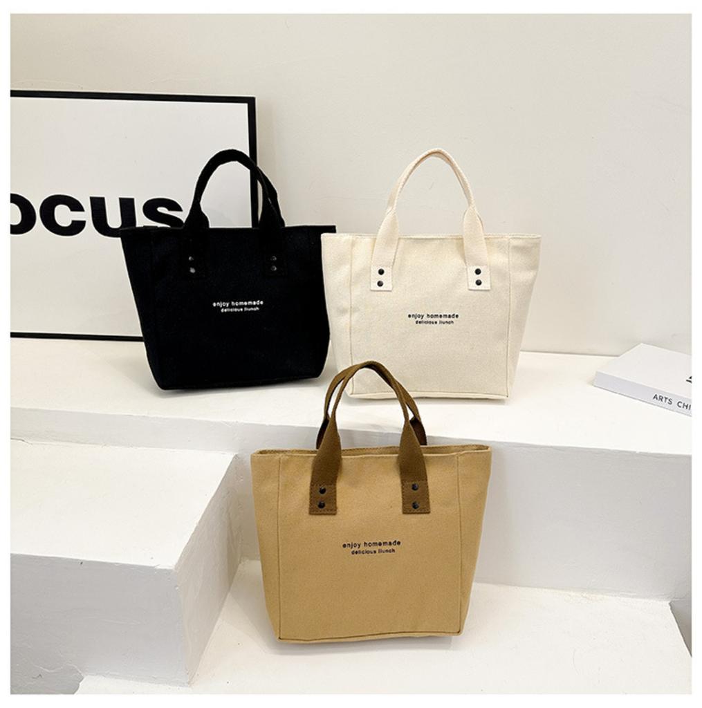 Canvas Farbe Handtasche Japanische Arbeiter Brotdosen Tasche Kontrastfarbe Umhängetasche