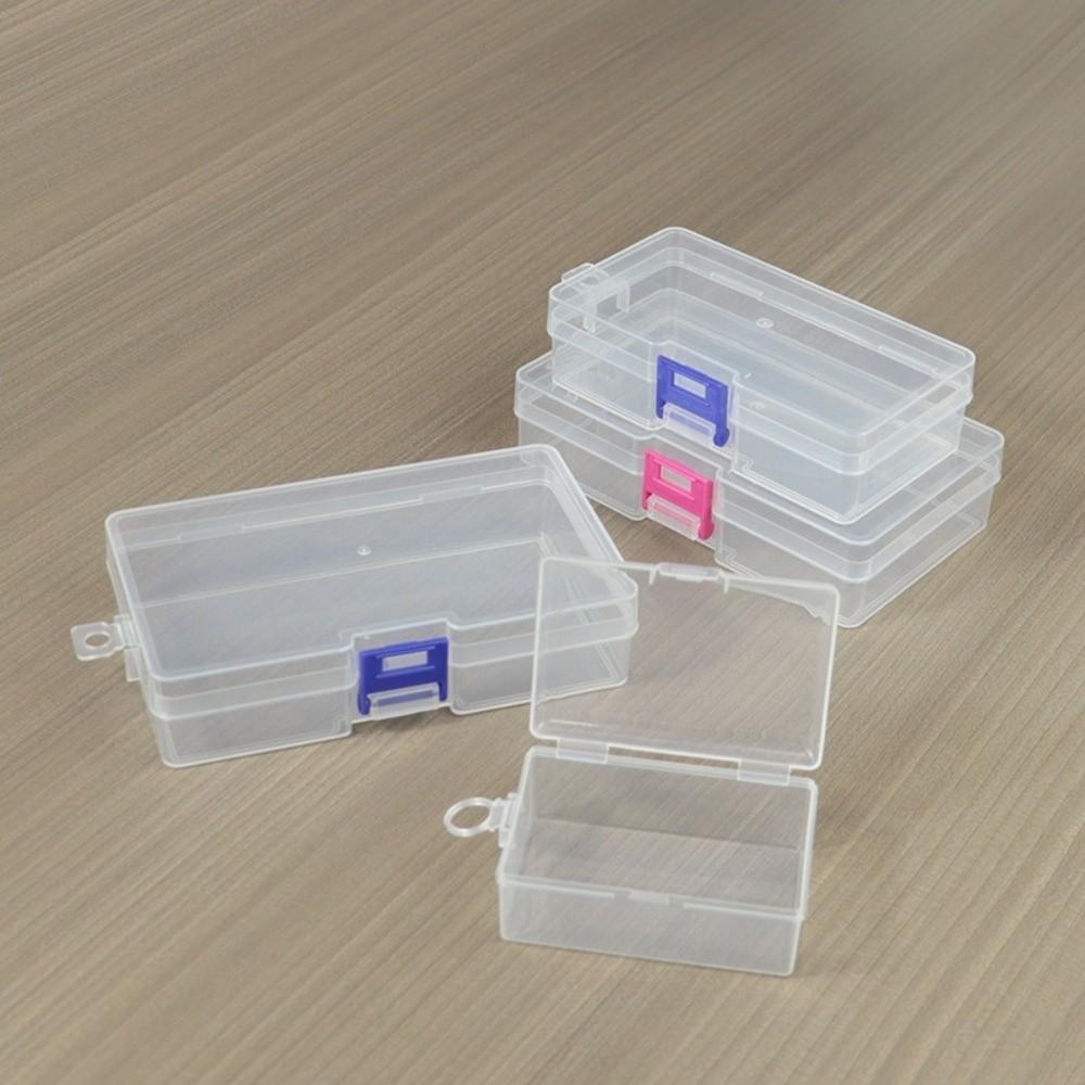 Rectangle Plastic Jewelry Case Flip Cover Sewing Storage Box Small Items Storage