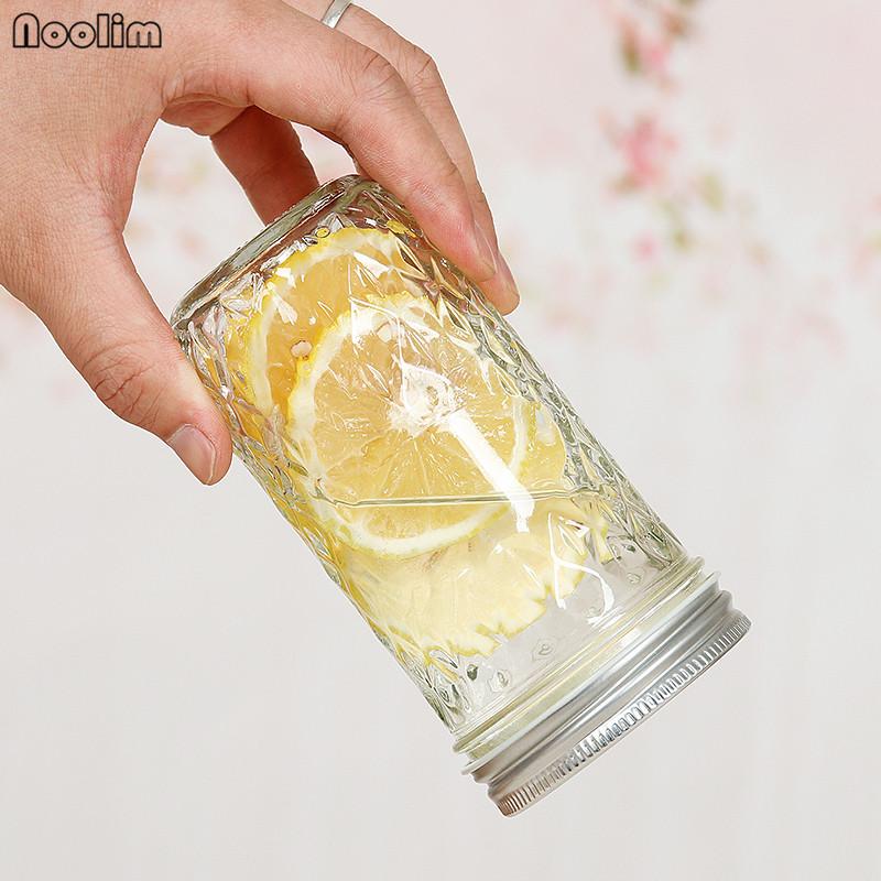 Glass Mason Jar with Aluminum Lid – Transparent Storage Bottle for Cold Drinks, Infused Water & Food | Multi-Purpose Container