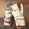 Men's Independence Day Printed Multi Pocket Workwear Shorts