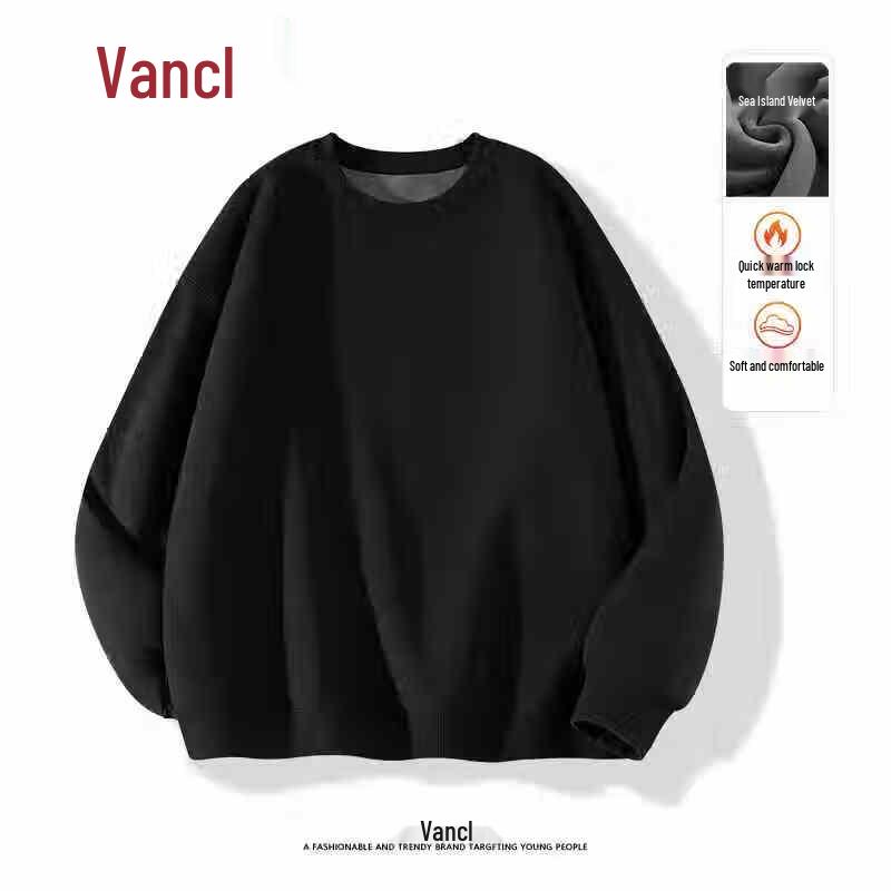 

VANCL Men s Fleece-Lined Casual Pullover Sweatshirt M