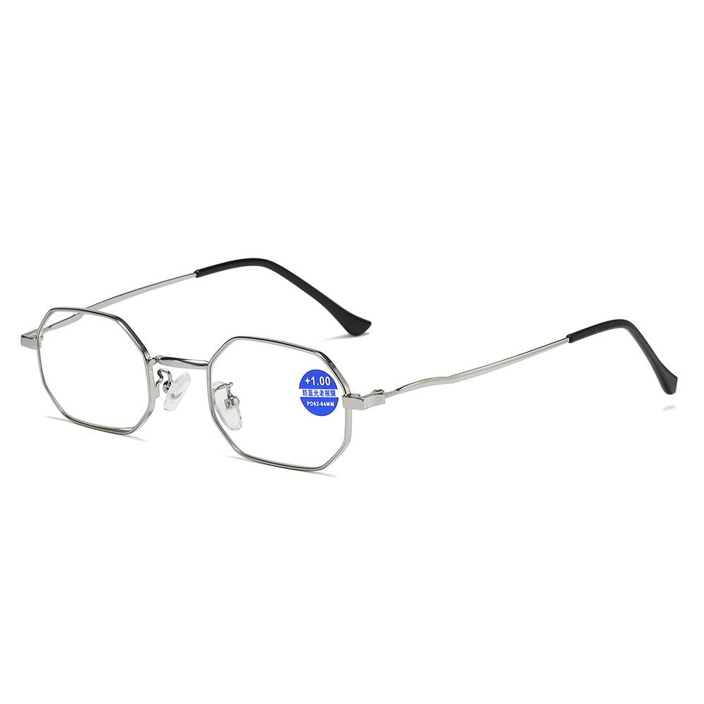 Polygonal Retro Anti-Blue Metal Reading Glasses Men'S Reading Glasses Women'S High Definition Reading Reading Glasses