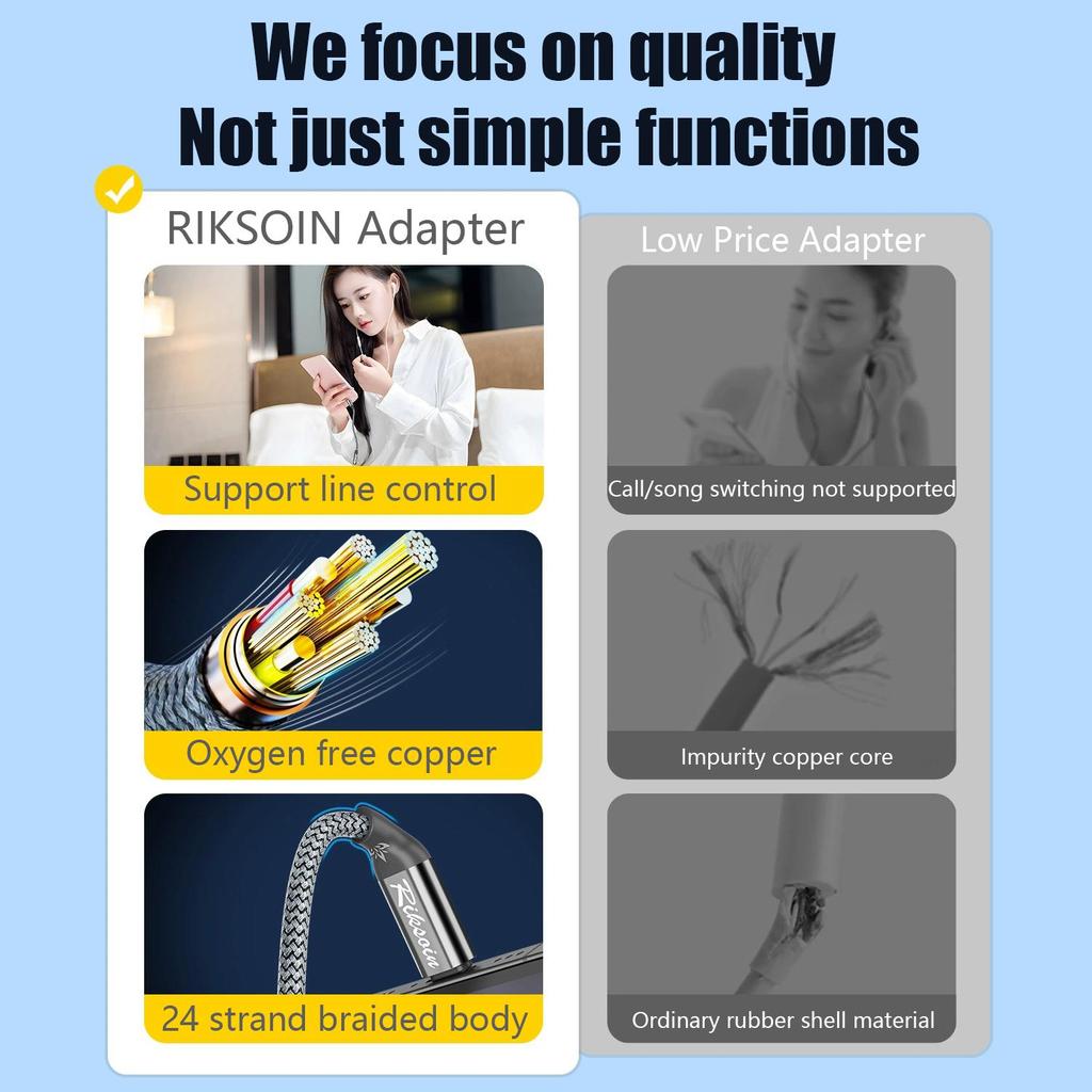 USB Type C To 3.5mm Female Headphone Jack Adapter USB C To Aux Audio Cable for IPhone15 Laptop Mate 60 Huawei Met Samsung Etc 3