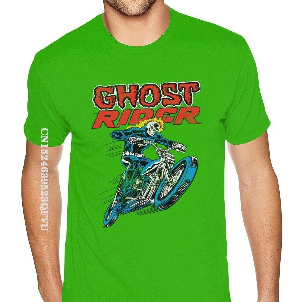 Lovely Ghost Rider Tee Shirts Men's Top Quality Gothic Style Anime Tshirt Pure Cotton Crew T-Shirts Punk Style