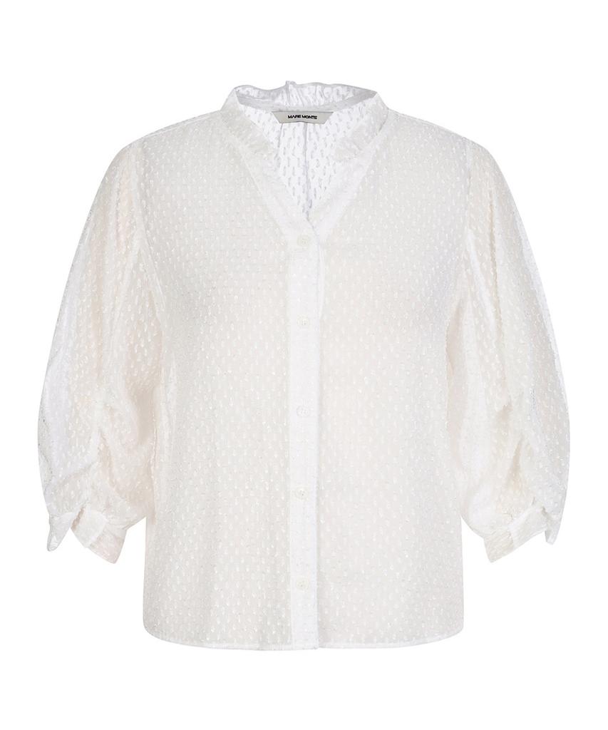 MAREMONTE Dot Pattern See-Through Blouse_M235Mbl40S0