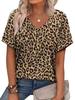 Leopard Butterfly 3D Print T-Shirts Women's Streetwear Short Sleeve V-Neck T Shirt Casual Tops Y2k Harajuku Tees Female Clothing