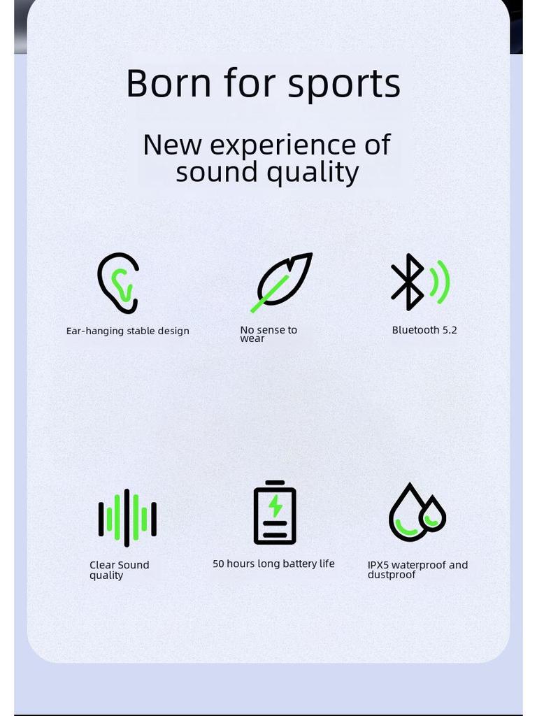 F2 Sports Kabelloses Bluetooth Knochenleitung Headset - TWS & Nachtlauflicht