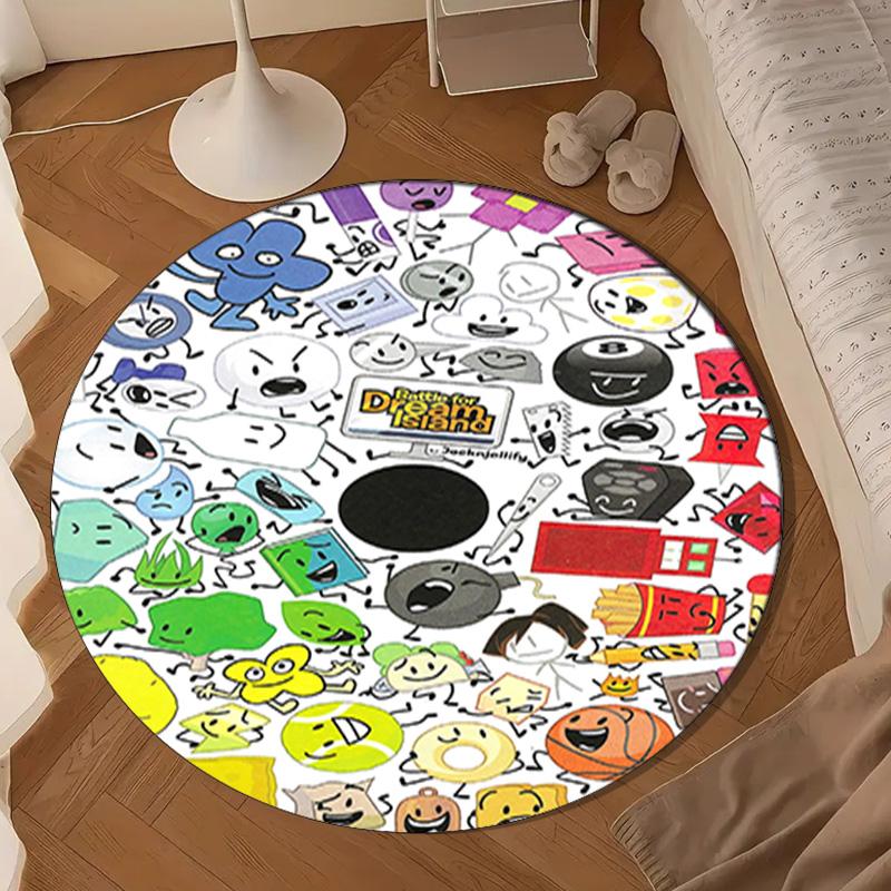 Colorful Dream Island Collage Round Rug for Livingroom,Bedroom, Palyroom, Chair Rug, Area rug, Circle Carpet, Large Size Fan Christmas gift
