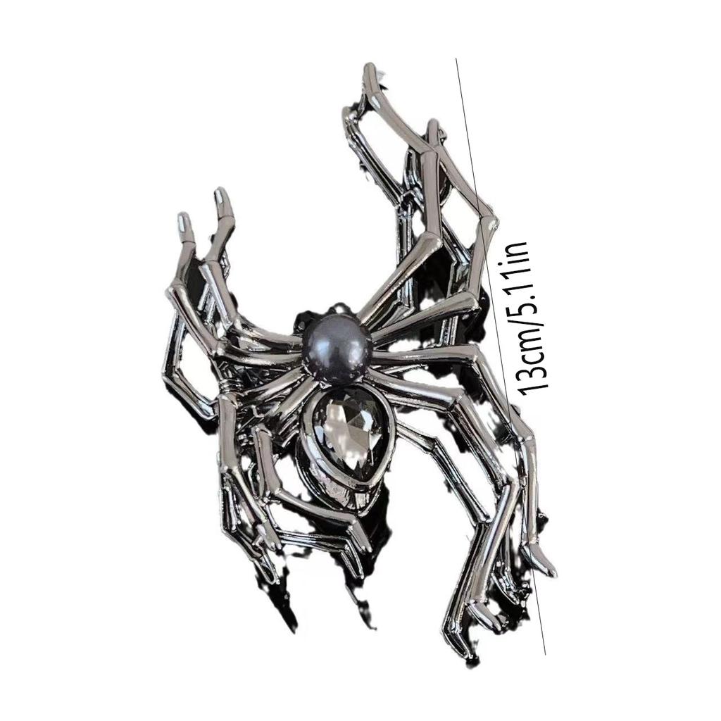 1pc Gothic Hair Claw Metal Design Pearl Crystal Accents Perfect Punk Styles Halloween Looks Unique Statement Hair Accessories